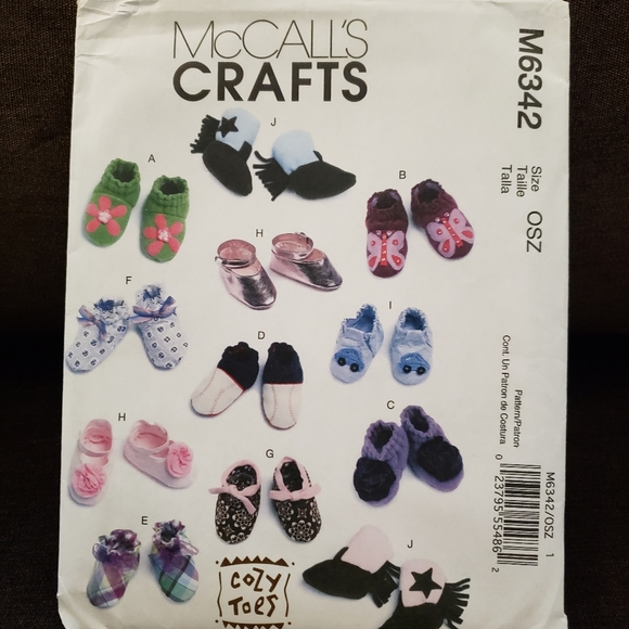 McCall's Other - McCall's Sewing Pattern M6342 Baby Shoes Booties